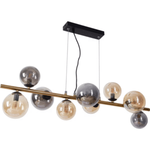 Amberok LED Hængelampe fra Dieter Knoll – Moderne design i glas og krom (86,6 cm)