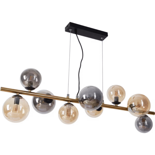 Amberok LED Hængelampe fra Dieter Knoll – Moderne design i glas og krom (86,6 cm)