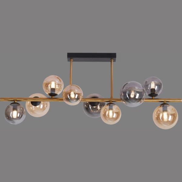 Amberok LED Loftlampe fra Dieter Knoll – Moderne design i glas og krom (87 cm)